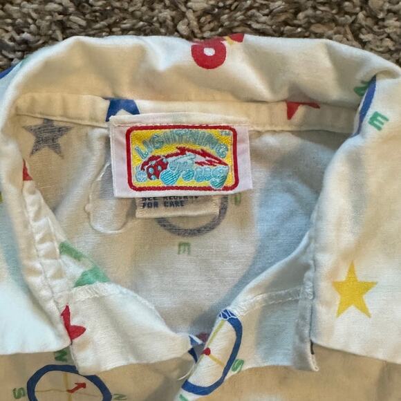 VTG LIGHTNING BUG Short Sleeve Button Down Top Size 18M Casual Nautical Retro - Picture 5 of 7